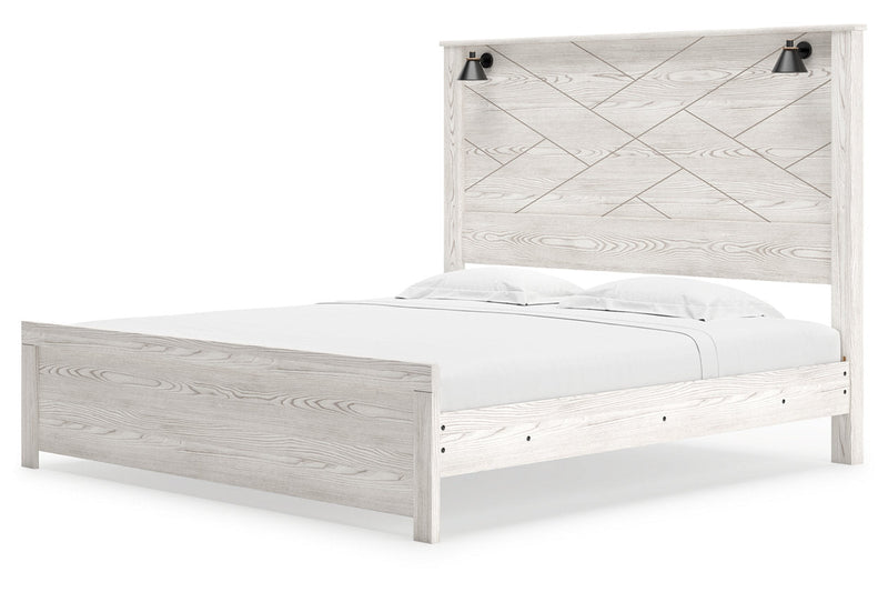 Gerridan White/Gray King Panel Bed - Gate FurnitureKing Bed