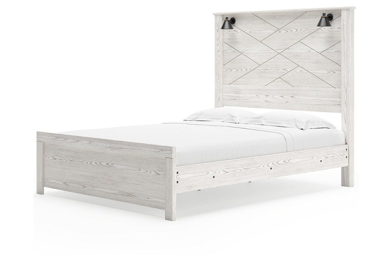 Gerridan White/Gray Queen Panel Bed - Gate FurnitureQueen Bed
