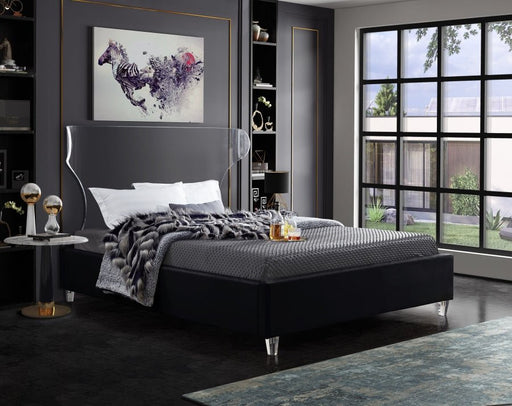 Ghost Velvet King Bed Black - Gate FurnitureKing Bed