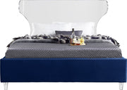 Ghost Velvet King Bed Blue - Gate FurnitureKing Bed