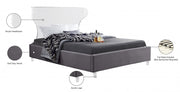 Ghost Velvet King Bed Grey - Gate FurnitureKing Bed