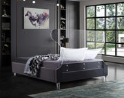 Ghost Velvet King Bed Grey - Gate FurnitureKing Bed