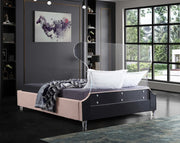 Ghost Velvet King Bed Pink - Gate FurnitureKing Bed