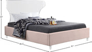 Ghost Velvet King Bed Pink - Gate FurnitureKing Bed