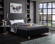 Ghost Velvet Queen Bed Black - Gate FurnitureQueen Bed
