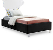 Ghost Velvet Twin Bed Black - Gate FurnitureTwin Bed