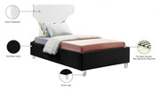 Ghost Velvet Twin Bed Black - Gate FurnitureTwin Bed