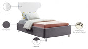 Ghost Velvet Twin Bed Grey - Gate FurnitureTwin Bed