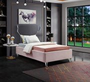 Ghost Velvet Twin Bed Pink - Gate FurnitureTwin Bed