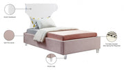 Ghost Velvet Twin Bed Pink - Gate FurnitureTwin Bed
