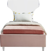 Ghost Velvet Twin Bed Pink - Gate FurnitureTwin Bed