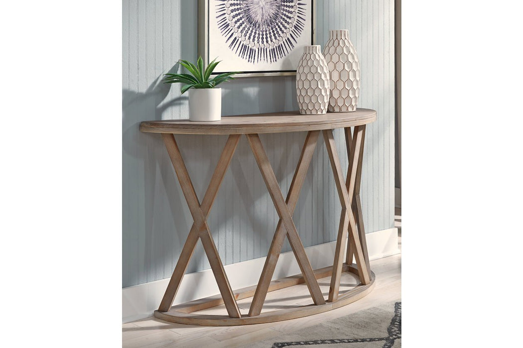Glasslore Light Grayish Brown Sofa Table - T921-4 - Gate Furniture