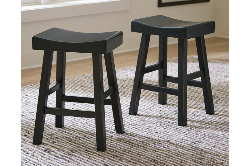 Glosco Black Counter Height Bar Stool (Set of 2) - Gate FurnitureBarstool