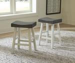 Glosco Brown Gray/Antique White Counter Height Bar Stool (Set of 2) - D548-424 - Gate Furniture
