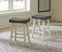 Glosco Brown Gray/Antique White Counter Height Bar Stool (Set of 2) - D548-424 - Gate Furniture