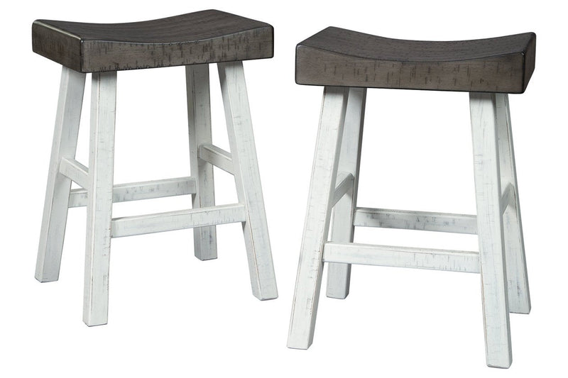 Glosco Brown Gray/Antique White Counter Height Bar Stool (Set of 2) - Gate FurnitureBarstool