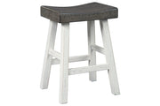 Glosco Brown Gray/Antique White Counter Height Bar Stool (Set of 2) - Gate FurnitureBarstool