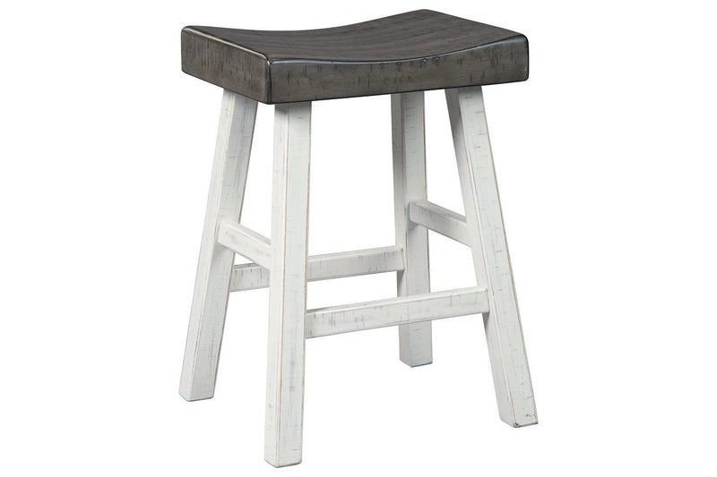Glosco Brown Gray/Antique White Counter Height Bar Stool (Set of 2) - Gate FurnitureBarstool