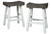 Glosco Brown Gray/Antique White Counter Height Bar Stool (Set of 2) - Gate FurnitureBarstool