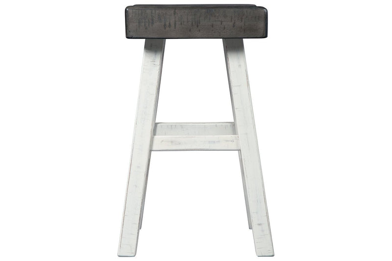 Glosco Brown Gray/Antique White Counter Height Bar Stool (Set of 2) - Gate FurnitureBarstool