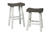 Glosco Brown Gray/Antique White Counter Height Bar Stool (Set of 2) - Gate FurnitureBarstool