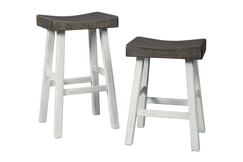 Glosco Brown Gray/Antique White Counter Height Bar Stool (Set of 2) - Gate FurnitureBarstool