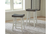 Glosco Brown Gray/Antique White Counter Height Bar Stool (Set of 2) - Gate FurnitureBarstool