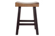 Glosco Medium Brown/Dark Brown Counter Height Bar Stool (Set of 2) - D548-024 - Gate Furniture