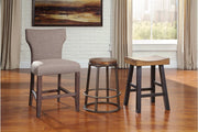 Glosco Medium Brown/Dark Brown Counter Height Bar Stool (Set of 2) - Gate FurnitureBarstool