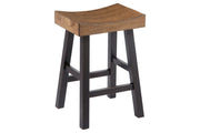 Glosco Medium Brown/Dark Brown Counter Height Bar Stool (Set of 2) - Gate FurnitureBarstool