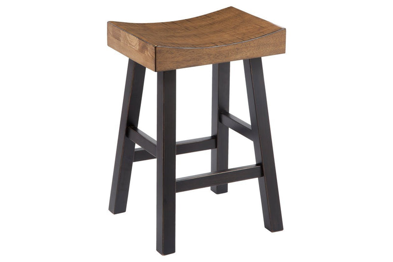 Glosco Medium Brown/Dark Brown Counter Height Bar Stool (Set of 2) - Gate FurnitureBarstool