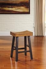 Glosco Medium Brown/Dark Brown Counter Height Bar Stool (Set of 2) - Gate FurnitureBarstool
