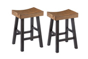 Glosco Medium Brown/Dark Brown Counter Height Bar Stool (Set of 2) - Gate FurnitureBarstool
