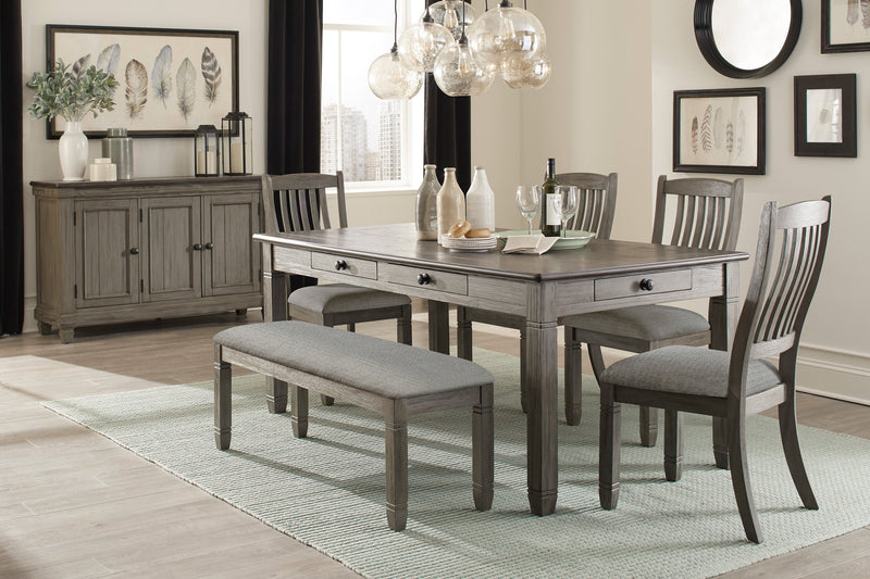 Granby Antique Gray Dining Set - Gate FurnitureDining Room Set