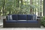 Grasson Lane Brown/Blue Sofa with Cushion - P783-838 - Gate Furniture