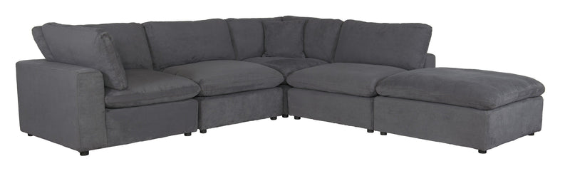 Guthrie Gray Modular 5 - Piece Modular Sectional with Ottoman - Gate FurnitureSectional