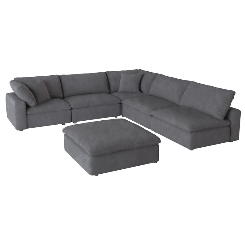 Guthrie Gray Modular 6 - Piece Modular Sectional with Ottoman - Gate FurnitureSectional