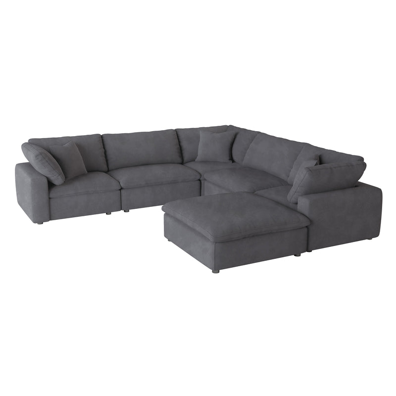 Guthrie Gray Modular 6 - Piece Modular Sectional with Ottoman - Gate FurnitureSectional