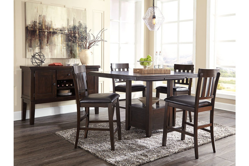 Haddigan Dark Brown Counter Height Dining Extension Table - Gate FurnitureCounter Height Table