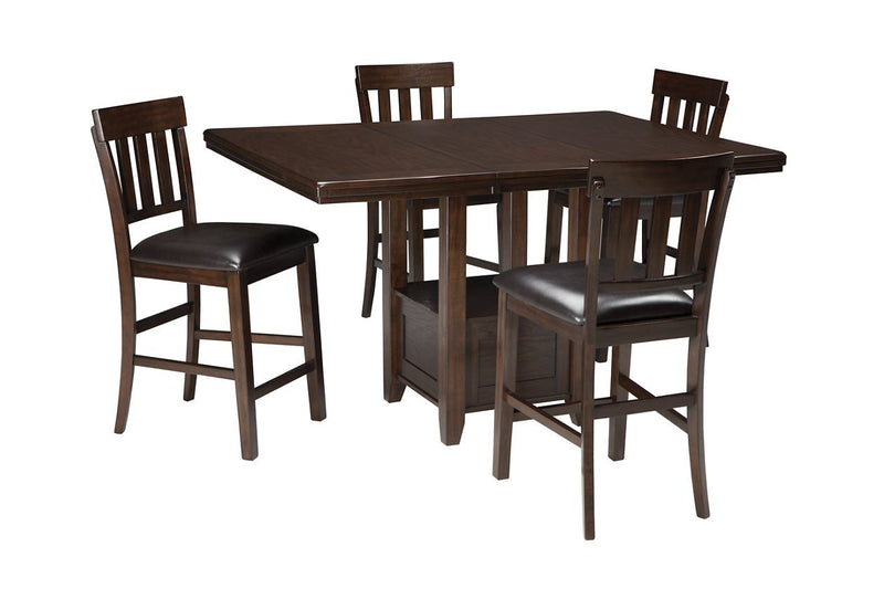 Haddigan Dark Brown Counter Height Dining Extension Table - Gate FurnitureCounter Height Table