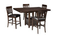 Haddigan Dark Brown Counter Height Dining Extension Table - D596-42 - Gate Furniture