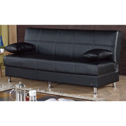 Halifax 75 in. Convertible Sleeper Sofa in Black with Storage - Gate FurnitureSleeper Sofa