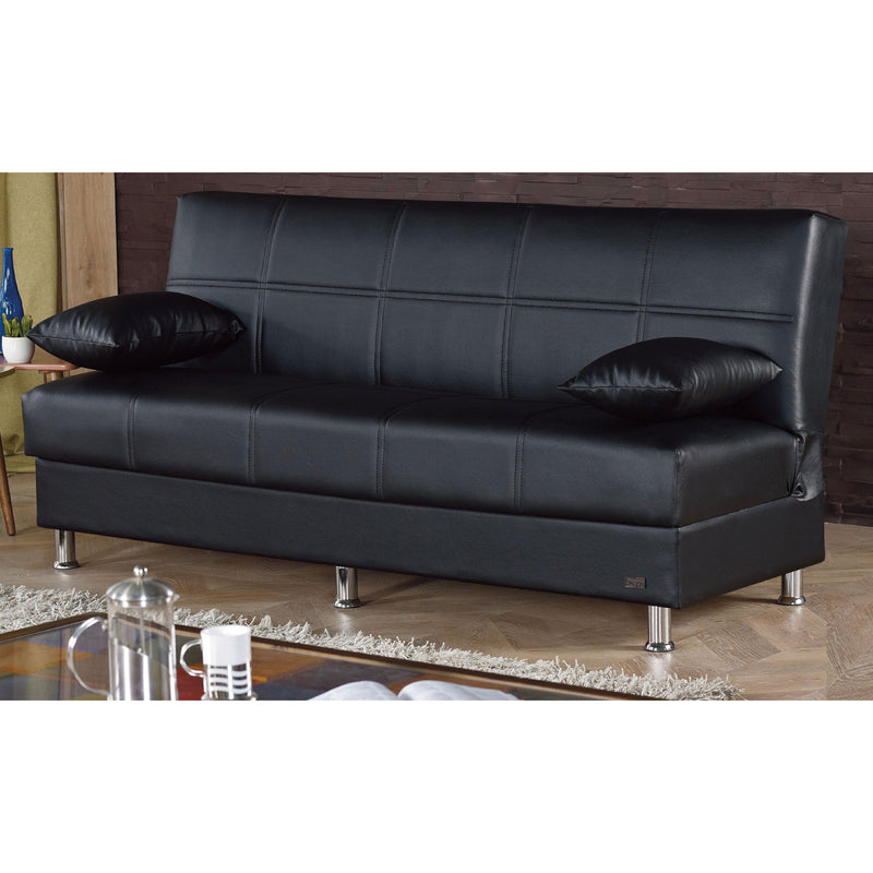 Halifax 75 in. Convertible Sleeper Sofa in Black with Storage - Gate FurnitureSleeper Sofa