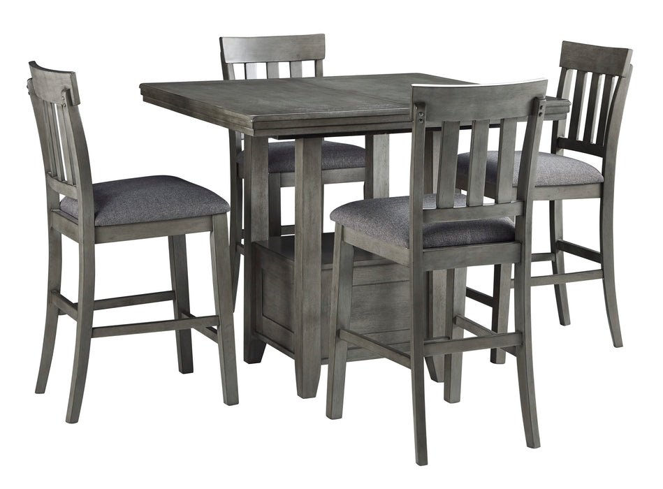 Hallanden Gray Counter Height Dining Set - Gate Furniture
