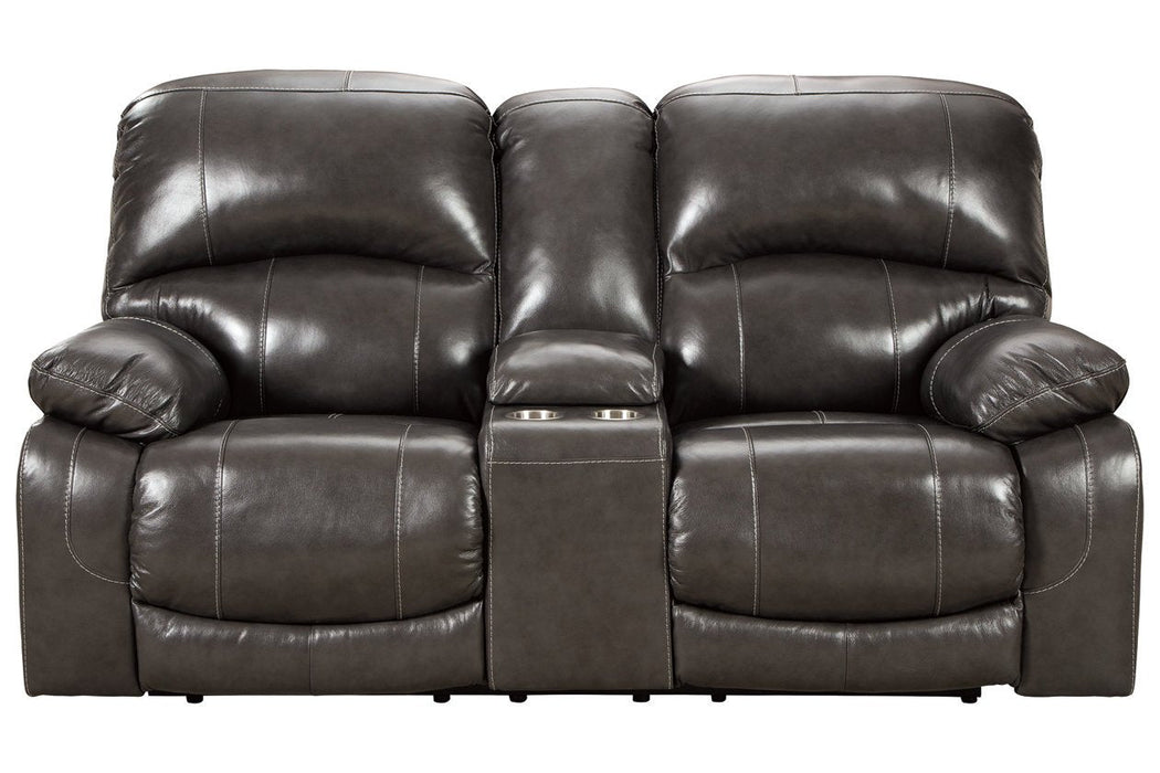 Hallstrung Gray Power Reclining Loveseat with Console - U5240318 - Gate Furniture