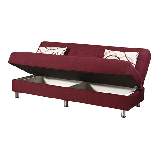 Hamburg 75 in. Convertible Sleeper Sofa in Red with Storage - Gate FurnitureSleeper Sofa