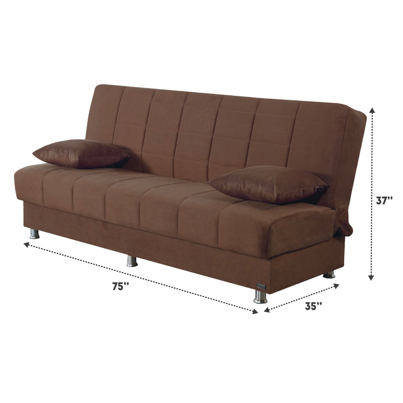 Hamilton 75 in. Convertible Sleeper Sofa in Brown with Storage - Gate FurnitureSleeper Sofa