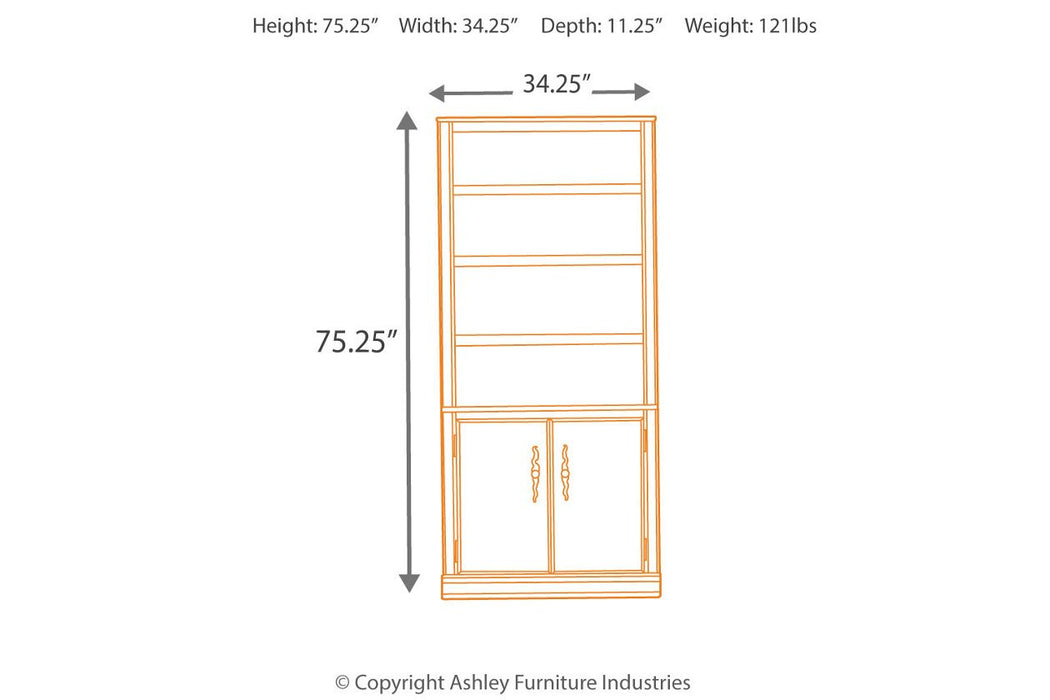 Hamlyn Medium Brown 75" Bookcase - H527-18 - Gate Furniture