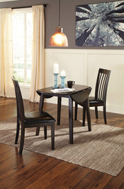 Hammis Dark Brown Round Drop Leaf Dining Set - Gate FurnitureDining Room Set