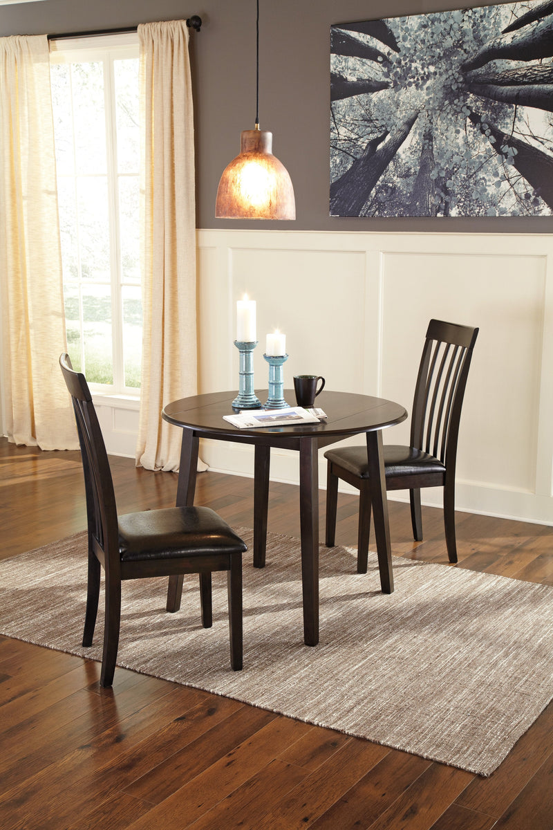 Hammis Dark Brown Round Drop Leaf Dining Set - Gate FurnitureDining Room Set